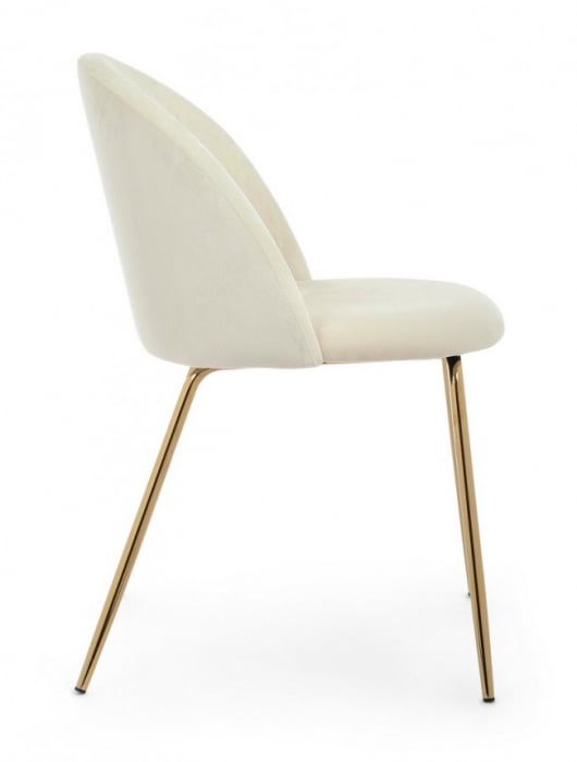 Scaun Tanya, Otel-Matase, Alb-Auriu, 49x55x77 cm  [4]