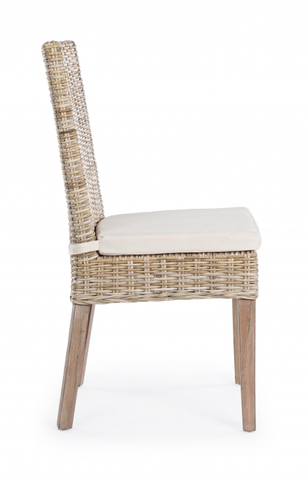 Scaun Tavira, Lemn/Poliester, Alb/Maro, 46x56x98 cm [2]
