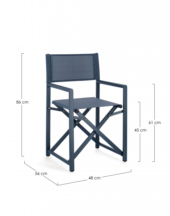 Scaun Taylor, Aluminiu/Poliester, Albastru, 48x56x86 cm [2]