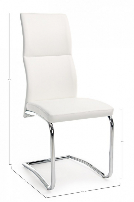 Scaun Thelma, Piele ecologica, Alb, 44x58x104 [2]