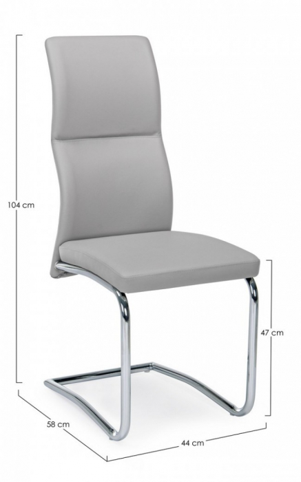 Scaun Thelma, Piele ecologica, Gri, 44x58x104 [2]