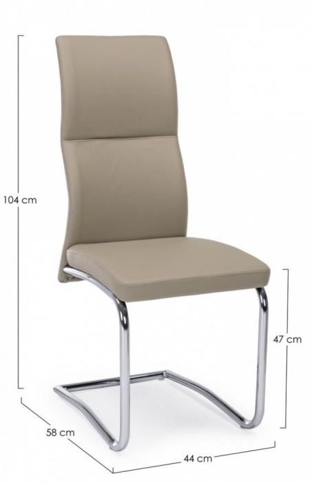 Scaun Thelma, Piele ecologica, Gri, 44x58x104 [2]