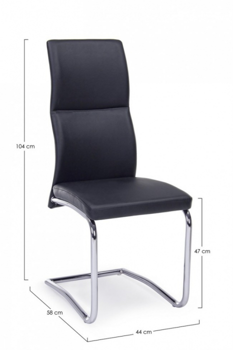 Scaun Thelma, Piele ecologica, Negru, 44x58x104 [2]
