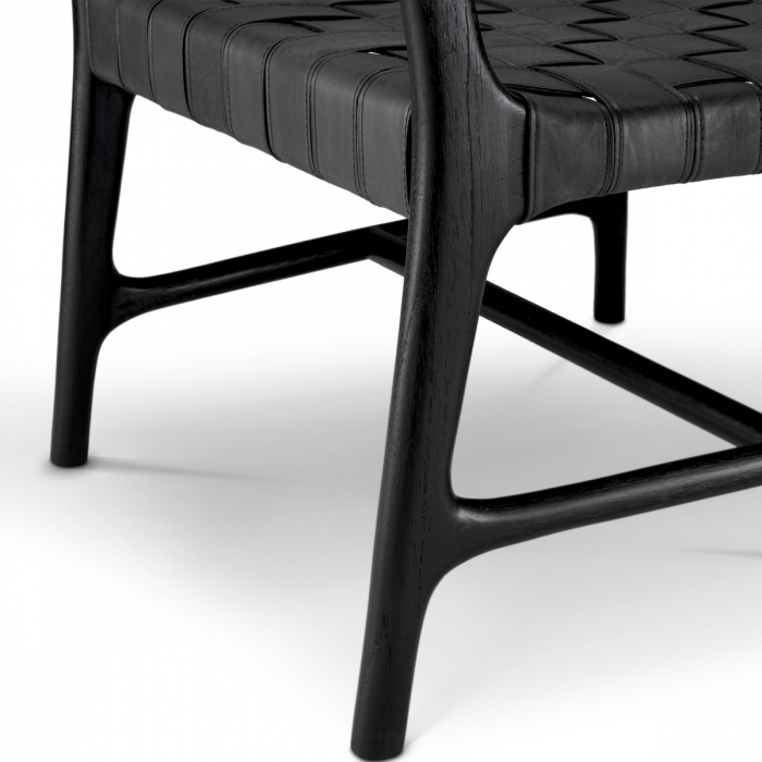 Scaun Tiberio, piele neagra, clasic, negru, Dimensiuni: W. 70 | D. 69.5 | H. 77 | SD. 57 | SW. 56.5 | SH. 40 | AH. 57   [7]