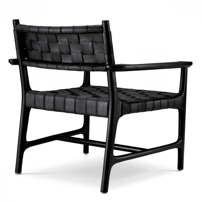 Scaun Tiberio, piele neagra, clasic, negru, Dimensiuni: W. 70 | D. 69.5 | H. 77 | SD. 57 | SW. 56.5 | SH. 40 | AH. 57   [3]