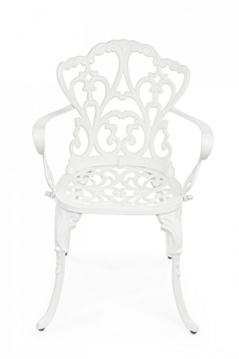 Scaun VICTORIA,  aluminiu, alb, 57.5x58x87.5cm [3]