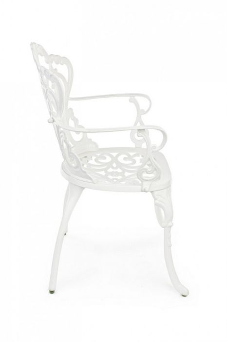 Scaun VICTORIA,  aluminiu, alb, 57.5x58x87.5cm [5]