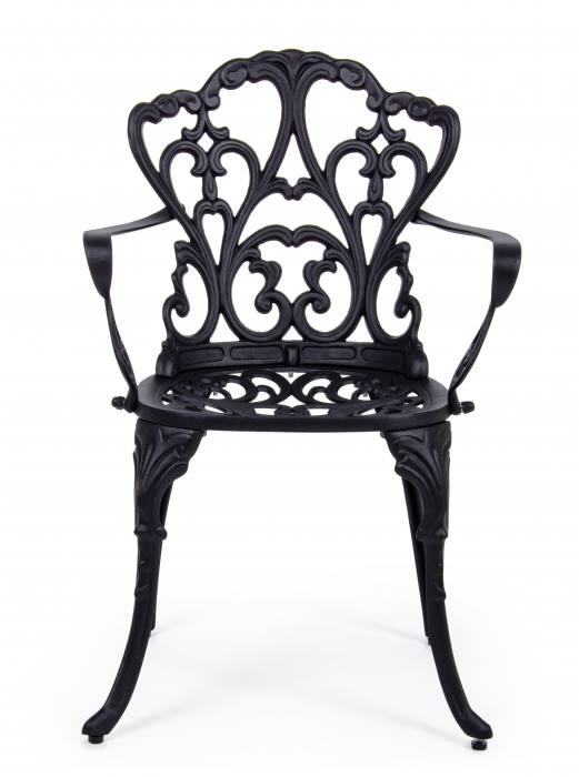 Scaun Victoria, Aluminiu/Poliester, Negru, 57.5x58x87.5 cm [7]