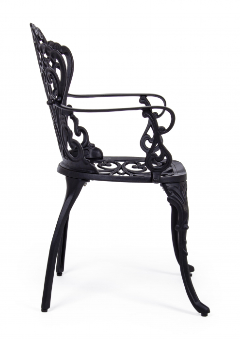 Scaun Victoria, Aluminiu/Poliester, Negru, 57.5x58x87.5 cm [6]