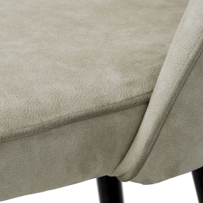 Scaune de bar, Cliff, textil Mayer silver | picioare cu finisaj negru și alamă, W. 51 | D. 52 | H. 103 | SD. 46 | SH. 78.5 cm, set de 2 [7]