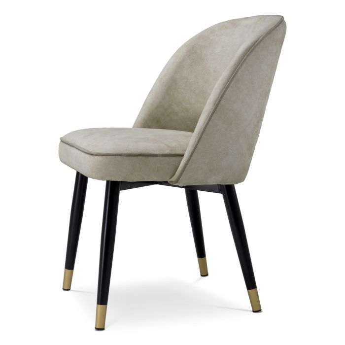 Scaune dining, Cliff, textil Mayer silver | picioare cu finisaj negru și alamă, W. 53 | D. 56 | H. 84 | SD. 42 | SH. 51.5 cm, set de 2 [5]