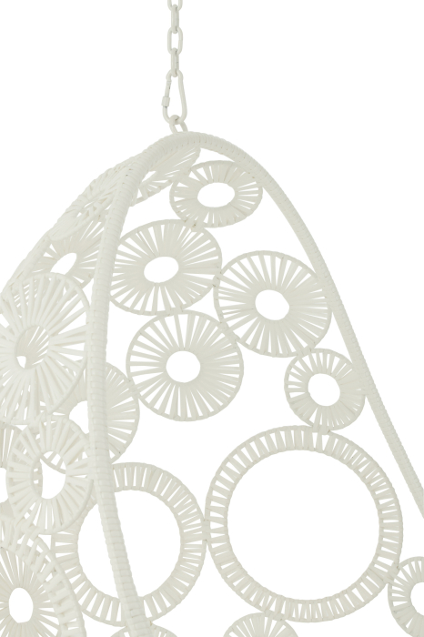 Scaune suspendat cu perne, Bula Metal/Stuf, Alb [6]