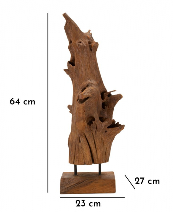 Sculptură, Akar din tec reciclat 23x27x64 cm (piesa unica) [9]
