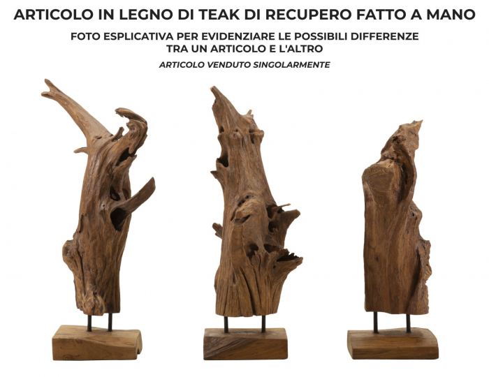 Sculptură, Akar din tec reciclat 23x27x64 cm (piesa unica) [6]