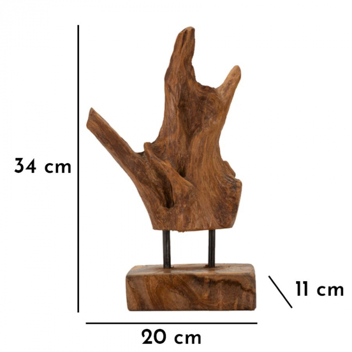 Sculptură, Akar din tec reciclat, cm 20x11x34 min 2 (piesa unica) [10]