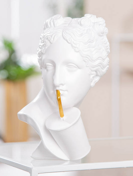 Sculptură, Bust, Doamna, Poly, alb, PU 2, L. 16 cm, L. 13 cm, H. 20 cm [4]