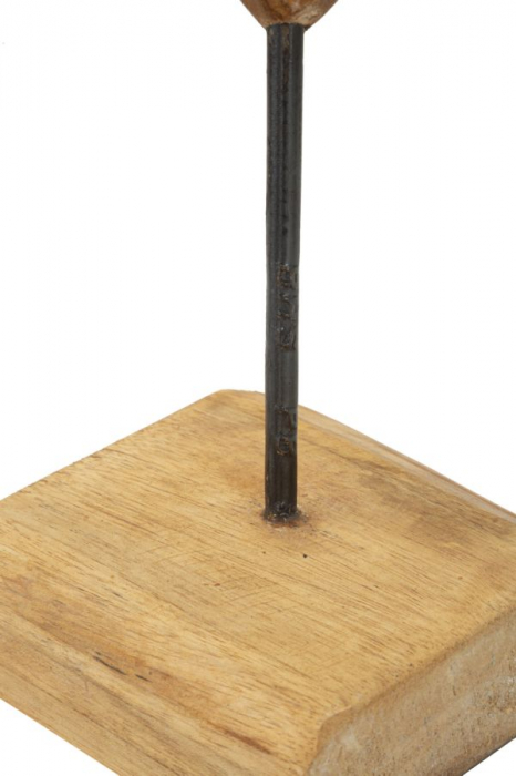 Sculptură, DOBU din tec reciclat 25x12x45 cm (piesa unica) [5]