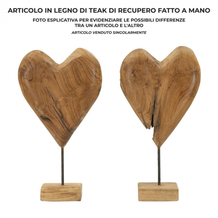 Sculptură, DOBU din tec reciclat 25x12x45 cm (piesa unica) [7]