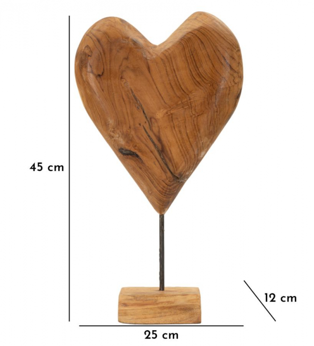 Sculptură, DOBU din tec reciclat 25x12x45 cm (piesa unica) [10]