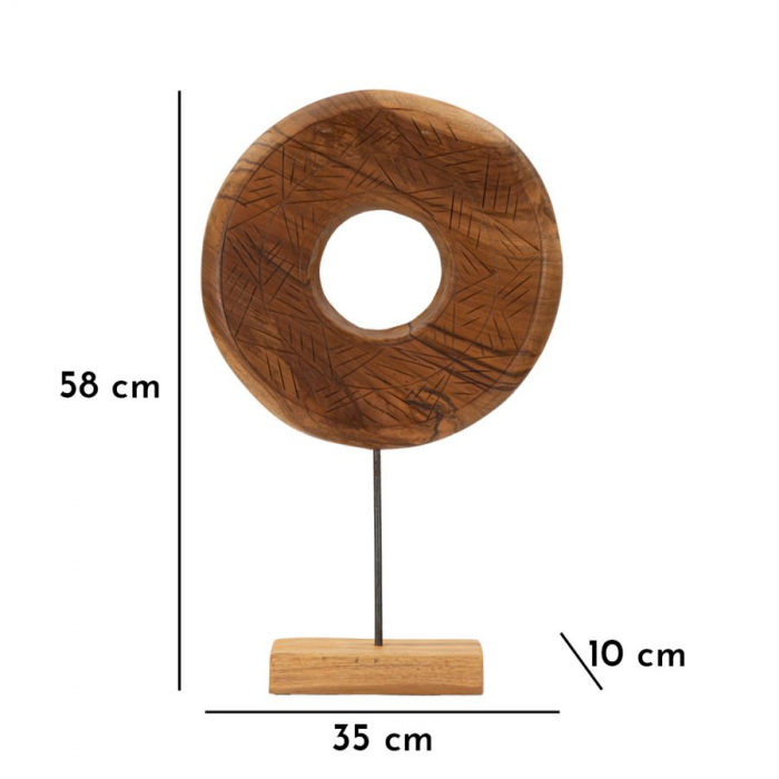 Sculptură, DORAT din tec reciclat 35x10x58 cm (piesa unica) [9]