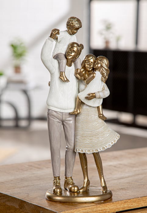 Sculptură, Familie, Rășină sintetică, auriu, PU 2, L. 9 cm, l. 13 cm, H 30 cm [5]