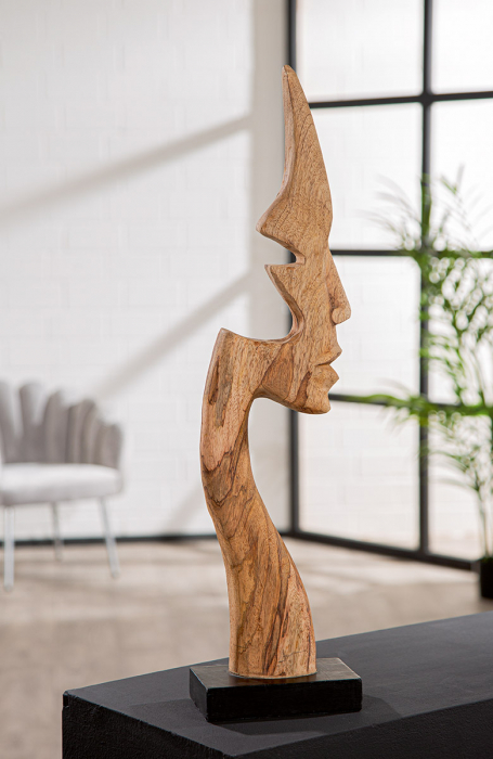 Sculptură, Față, lemn de mango, culori naturale, PU 1, L. 9 cm, l. 16 cm, H 64 cm [4]