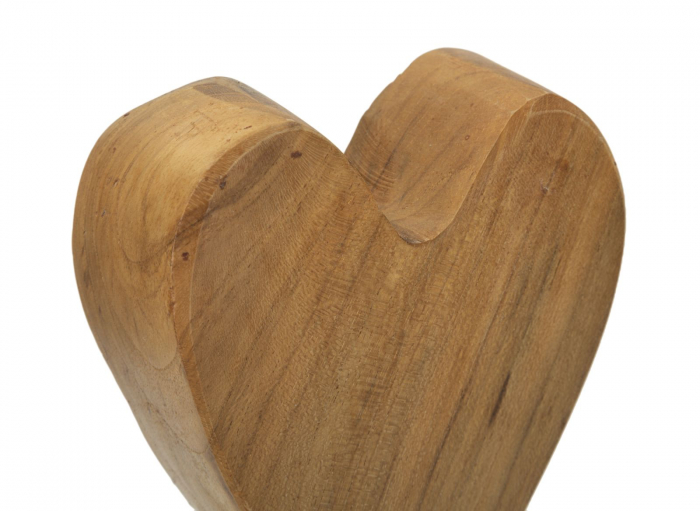 Sculptură, HEART din tec reciclat 10x10x25 cm (piesa unica) [5]