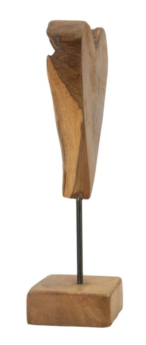 Sculptură, HEART din tec reciclat 15x10x35 cm (piesa unica) [2]