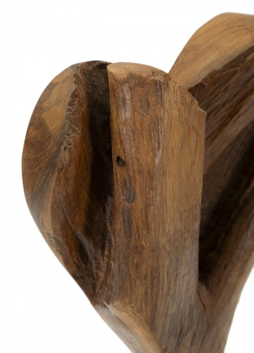 Sculptură, HEART din tec reciclat 15x10x35 cm (piesa unica) [5]