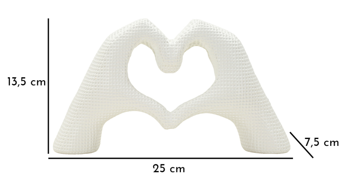 Sculptura, inima, alb cm 25x7,5x13,5  [7]