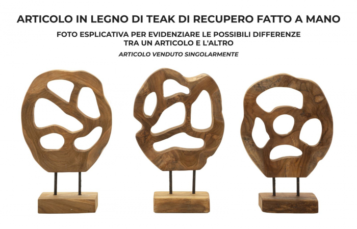 Sculptură, Lubang din tec reciclat 25x10x38 cm (piesa unica) [6]