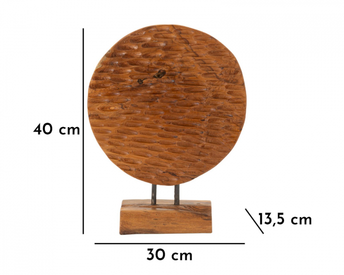 Sculptură, MONEDA din tec reciclat 30x15,5x40 cm (piesa unica) [9]