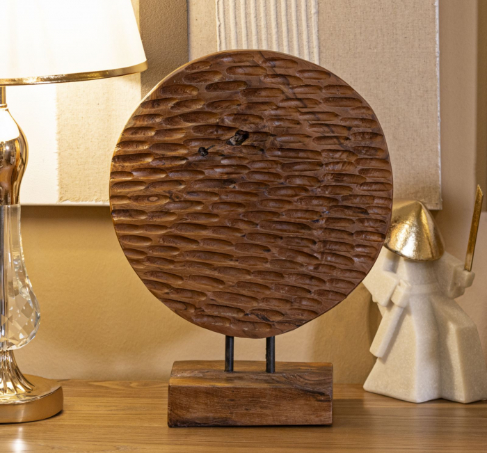 Sculptură, MONEDA din tec reciclat 30x15,5x40 cm (piesa unica) [8]