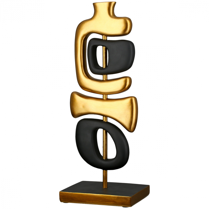 Sculptură, organică, rășină sintetică, neagră, PU 2, 2 asortate, L. 12 cm, l. 16 cm, H 41 cm [3]