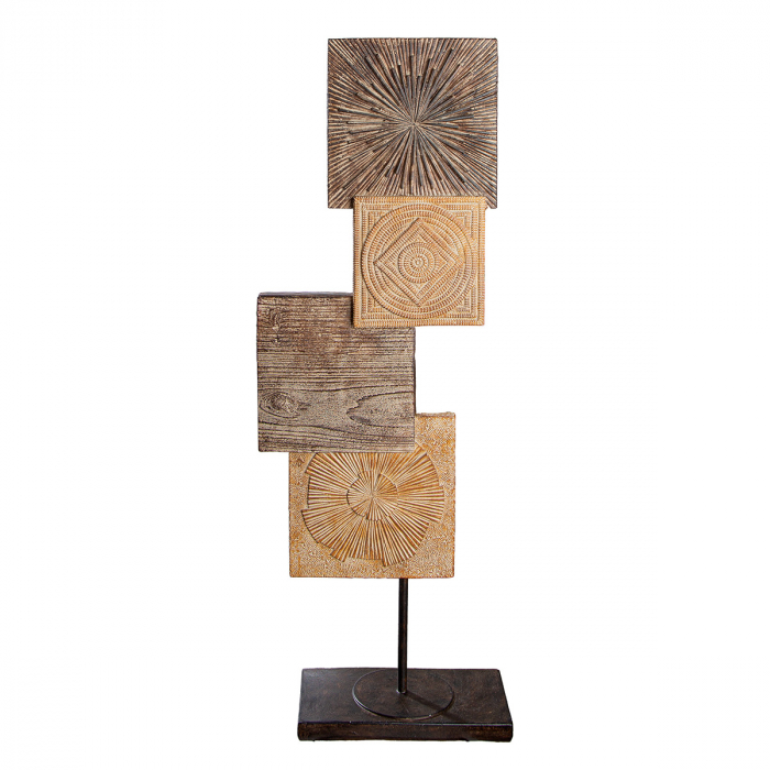 Sculptură, pătrată, Esculpida, orientală, Polirășină, ecru, PU 1, L. 11,5 cm, L. 25 cm, H. 69 cm [1]