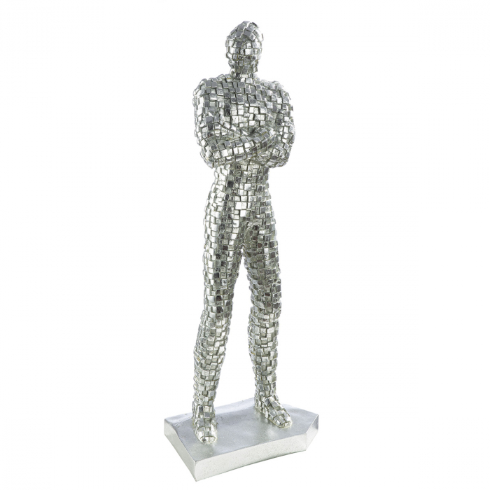 Sculptură, Persoană, Cutii, Polirășină, argintie, PU 2, L. 12 cm, L. 19 cm, H. 52 cm [2]