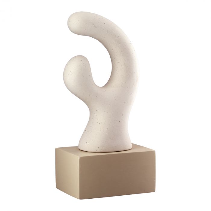 Sculptură, Prasero, punctat, Ceramica, gri, alb, PU 2, 2 buc. asortate, L. 9 cm, L. 12 cm, H. 26 cm [3]