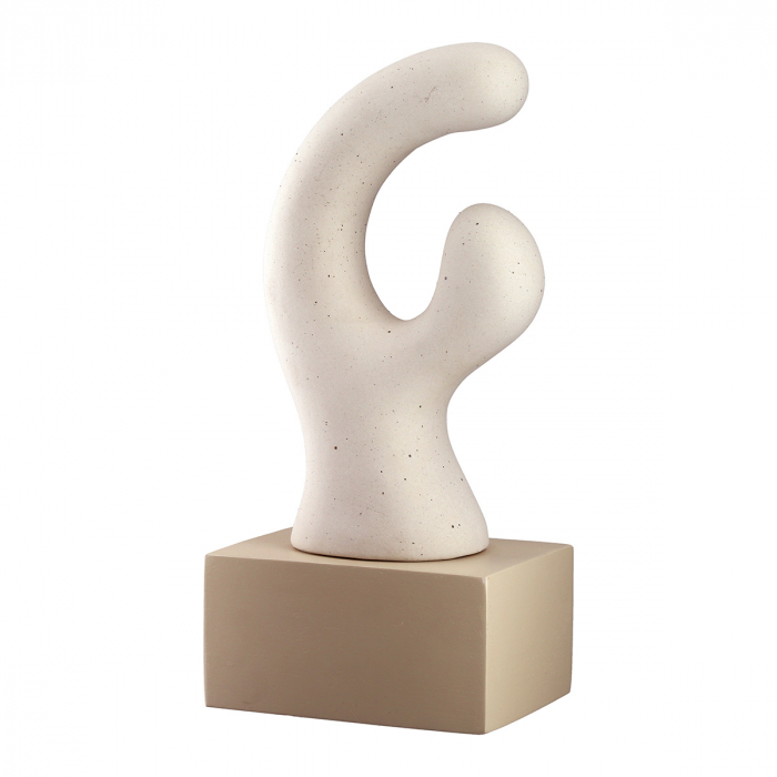 Sculptură, Prasero, punctat, Ceramica, gri, alb, PU 2, 2 buc. asortate, L. 9 cm, L. 12 cm, H. 26 cm [5]