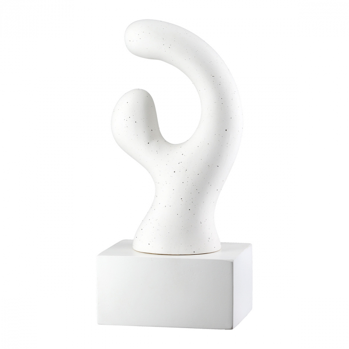Sculptură, Prasero, punctat, Ceramica, gri, alb, PU 2, 2 buc. asortate, L. 9 cm, L. 12 cm, H. 26 cm [2]