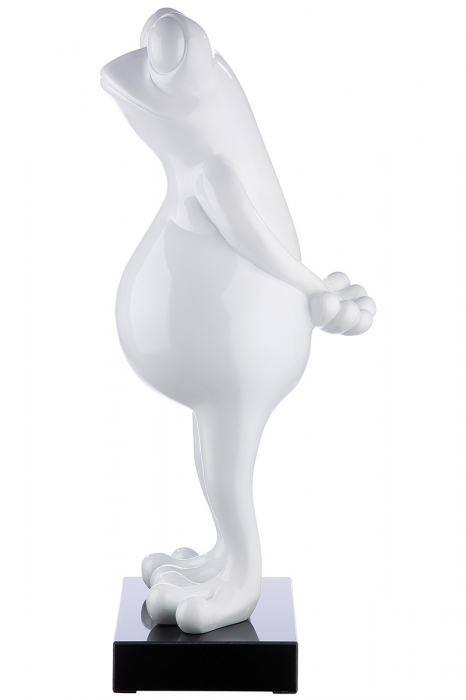 Sculptură, rasina Frog, alb-metalic [3]
