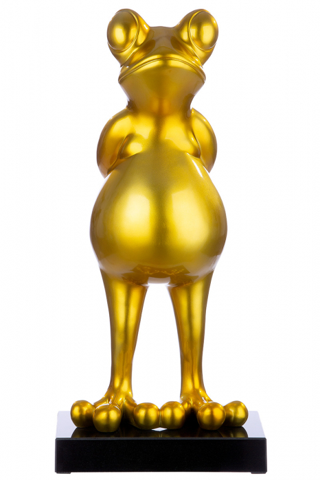 Sculptură, rasina Frog, auriu metalic [4]