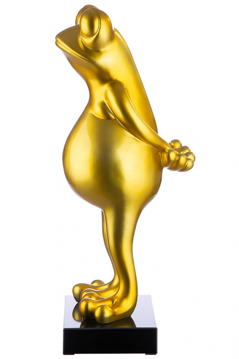 Sculptură, rasina Frog, auriu metalic [2]