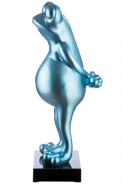 Sculptură, rasina Frog, petrol metalic [3]