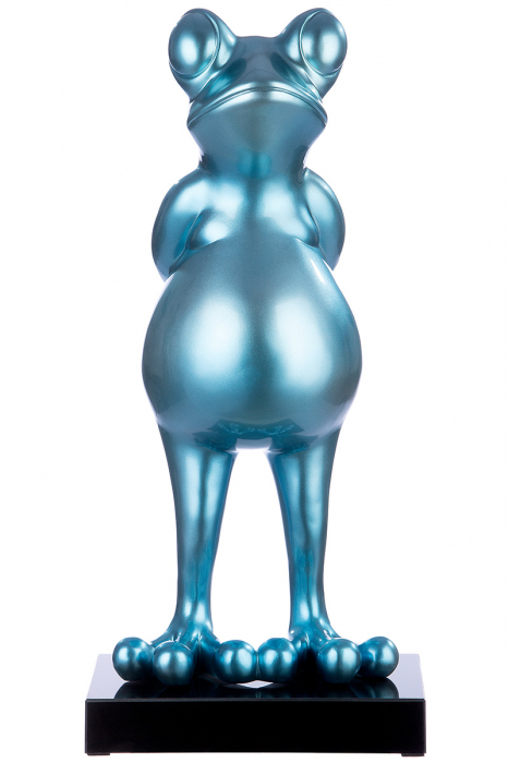 Sculptură, rasina Frog, petrol metalic [5]