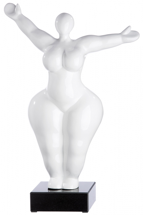 Sculptura, rasina Lady, alba glazurata [3]