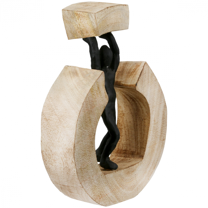 Sculptură, rotundă, lemn de mango, culori naturale, PU 2, L. 5 cm, l. 17 cm, H 23 cm [4]