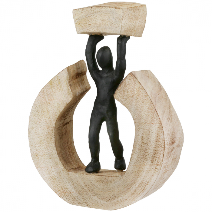 Sculptură, rotundă, lemn de mango, culori naturale, PU 2, L. 5 cm, l. 17 cm, H 23 cm [1]