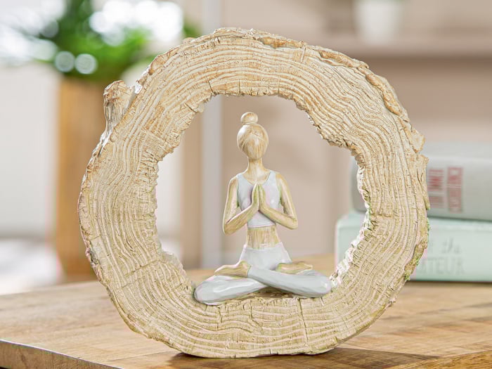 Sculptură, rotundă, Padmasana, Motiv Yoga, Polirășină, ecru, PU 2, L. 4 cm, L. 19,5 cm, H. 18 cm [5]