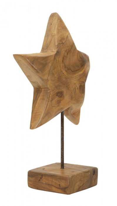 Sculptură stea din tec reciclat 28x12x42 cm (piesa unica) [2]