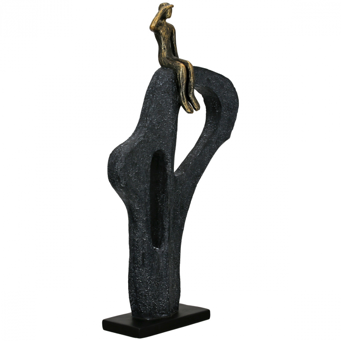 Sculptură, Vedere în depărtare, Motiv muntelui, alpinist, motiv bărbat, Polirășină, bronz, PU 1, L. 7,5 cm, L. 25 cm, H. 47 cm [2]